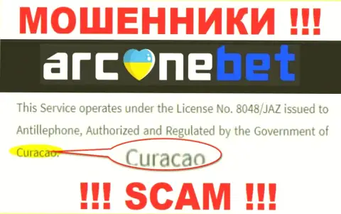 Аркане Бет Про - это мошенники, их адрес регистрации на территории Curaçao
