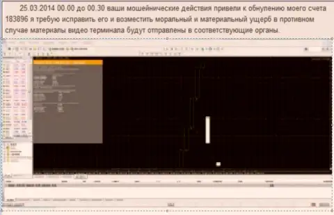 Скрин экрана с явным доказательством слива торгового счета в Гранд Капитал
