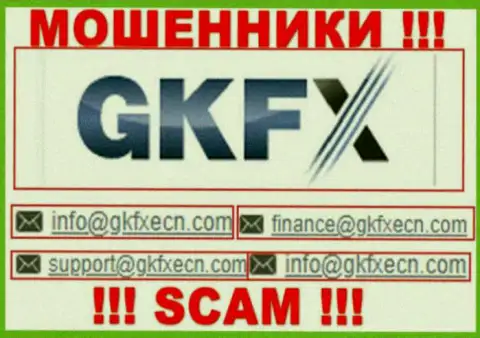 В контактных данных, на веб-сайте обманщиков GKFX Internet Yatirimlari Limited Sirketi, размещена эта электронная почта