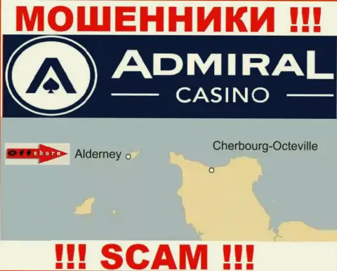 Так как Admiral Casino пустили свои корни на территории Alderney, слитые деньги от них не забрать