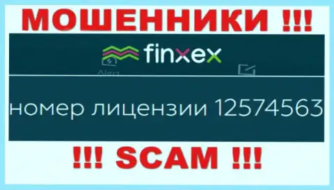 Finxex Com прячут свою жульническую сущность, предоставляя на своем портале номер лицензии на осуществление деятельности