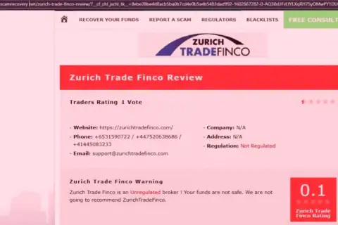 Детальный обзор ZurichTradeFinco Com, отзывы клиентов и доказательства мошеннических действий