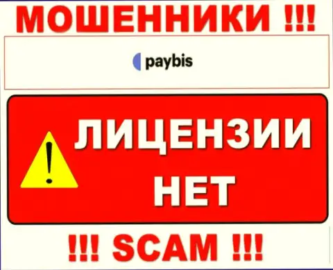 Данных о лицензии PayBis Com на их официальном интернет-ресурсе нет - это РАЗВОД !!!