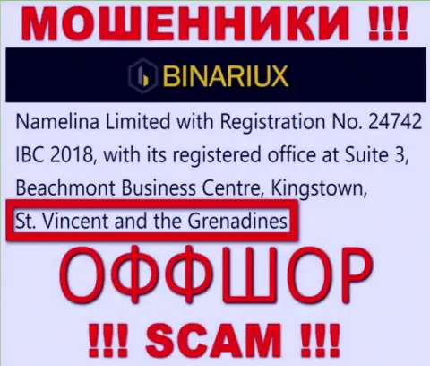 Binariux - это РАЗВОДИЛЫ, которые зарегистрированы на территории - Saint Vincent and the Grenadines