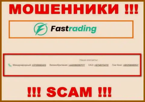 Fas Trading хитрые internet-шулера, выдуривают финансовые средства, звоня жертвам с различных номеров телефонов