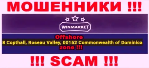 Оффшорный адрес регистрации Win Market - 8 Copthall, Roseau Valley, 00152 Commonwelth of Dominika