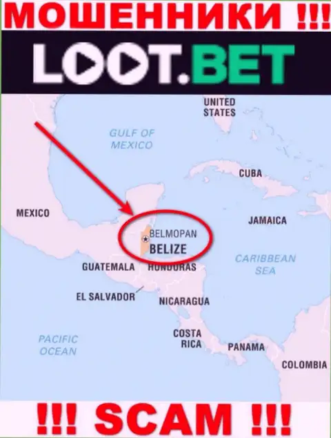 Избегайте совместного сотрудничества с обманщиками ЛоотБет, Belize - их официальное место регистрации