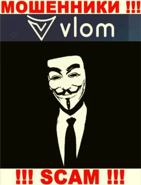 Информации о прямых руководителях организации Vlom найти не удалось - поэтому слишком рискованно связываться с данными интернет мошенниками