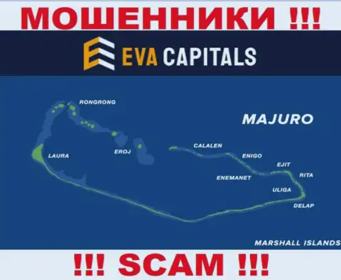 С компанией EvaCapitals не надо взаимодействовать, место регистрации на территории Majuro, Marshall Islands