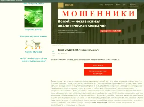 Обзор scam-компании Borsell Ru - это ЛОХОТРОНЩИКИ !!!