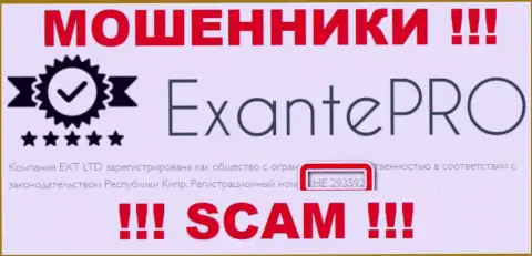 EXANTE Pro жулики сети интернет !!! Их номер регистрации: HE 293592
