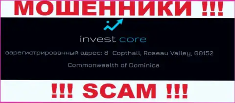 ИнвестКор - это интернет-мошенники ! Спрятались в оффшоре по адресу 8 Copthall, Roseau Valley, 00152 Commonwealth of Dominica и сливают финансовые вложения людей