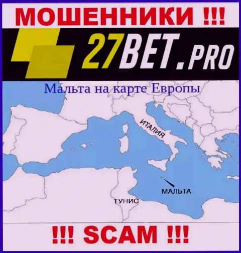 В компании 27Bet Pro спокойно оставляют без средств людей, так как зарегистрированы в оффшоре на территории - Malta