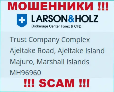 Оффшорное местоположение ЛарсонХольц - Trust Company Complex Ajeltake Road, Ajeltake Island Majuro, Marshall Islands МН96960, оттуда данные интернет-мошенники и прокручивают свои противоправные махинации