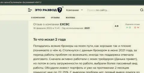 Посты биржевых игроков EXCBC на информационном портале eto razvod ru с информацией о результатах спекулирования с Форекс дилинговой организацией
