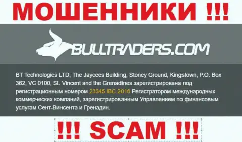 Bulltraders Com - это МАХИНАТОРЫ, регистрационный номер (23345 IBC 2016) этому не помеха