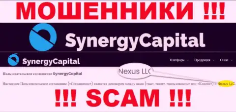 Юридическое лицо, которое управляет internet аферистами Синерджи Капитал - это Nexus LLC
