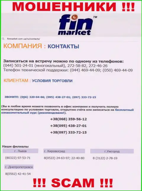 У FinMarket Com Ua имеется не один номер телефона, с какого именно поступит вызов Вам неизвестно, будьте очень внимательны